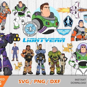 Lightyear clipartbundel, Lightyear svg-bestanden knippen voor Cricut / Silhouette, Lightyear svg, png, dxf, instant download
