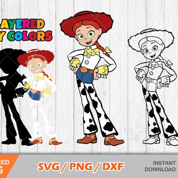 Jessie svg clipart, Toy Story svg cut files for Cricut / Silhouette, png, dxf, instant download