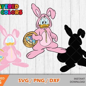 Donald Duck Easter svg clipart, Easter svg cut files for Cricut / Silhouette, Donald Duck svg, Easter png, png, dxf