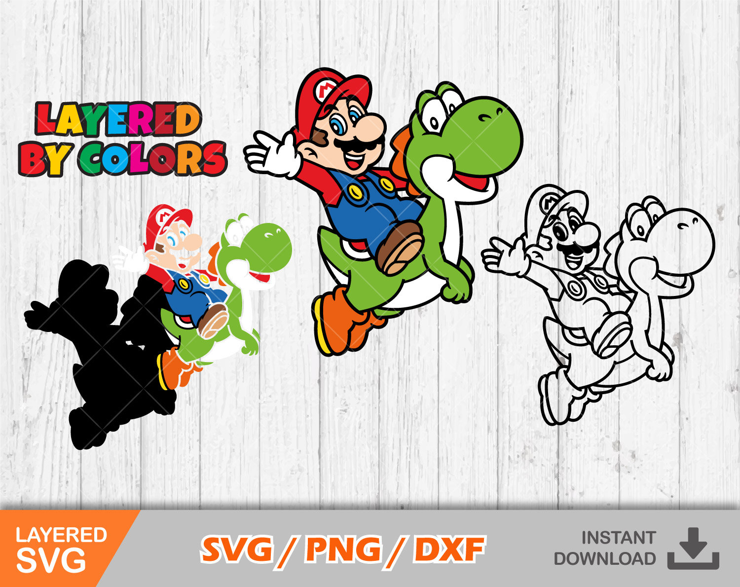 Super Mario Yoshi Svg Png File Super Mario Yoshi (Instant Download