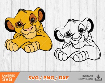 Lion King Simba clipart, Simba svg cut files for Cricut / Silhouette, Lion King svg, png, dxf, instant download