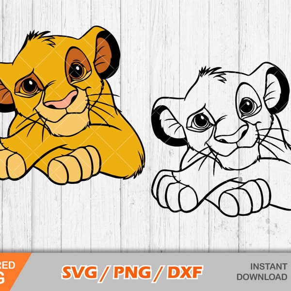 Lion King Simba clipart, Simba svg cut files for Cricut / Silhouette, Lion King svg, png, dxf, instant download