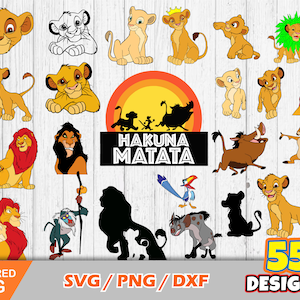 Pakiet clipartów Król Lew, pliki svg do cięcia Król Lew dla Cricut / Silhouette, png, dxf, natychmiastowe pobieranie