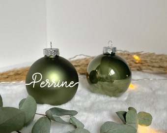 Personalized green Christmas ball