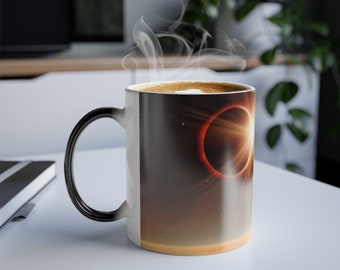 Eclissi, Stella emergente, Tazza da caffè magica, Tazza con trasformazione dei colori, 11 once