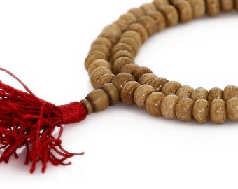 Buddhist Mala Beads - Antiqued Ivory Tibetan Yak Bone, Crafted