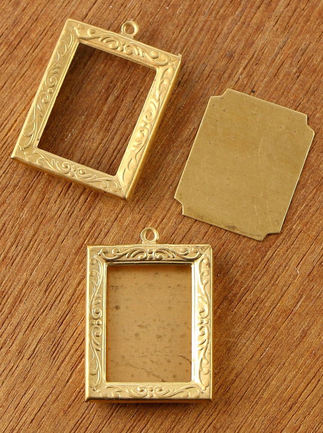 Vintage Brass Photo Frame Charms for Jewelry Making Etsy