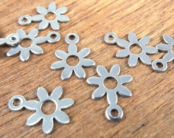 Stainless Steel Flower Charms for Jewelry Making