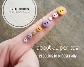 Small Buttons, Mini Crafting Buttons, Bulk Buttons, 4mm Buttons, Multi Size Buttons, 6mm Buttons, Crafting Accessories, Card Making, 10mm