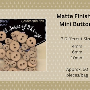 Micro Crafting Buttons, Mini Buttons 50 Pieces, 4mm Buttons, 6mm Buttons, 10mm Buttons, Bulk Buttons, Scrapbooking, Card Making, Garden Tool