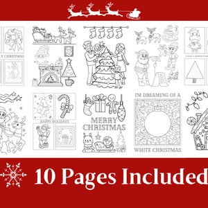 Christmas Coloring Sheets Printable Stocking Stuffers Kids - Etsy