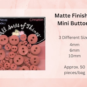 6mm Buttons, 4mm Buttons, 10mm Buttons, 50 Pieces, Mini Crafting Buttons, Micro Buttons, Scrapbooking, Doll Clothing Supplies, Cinnamon
