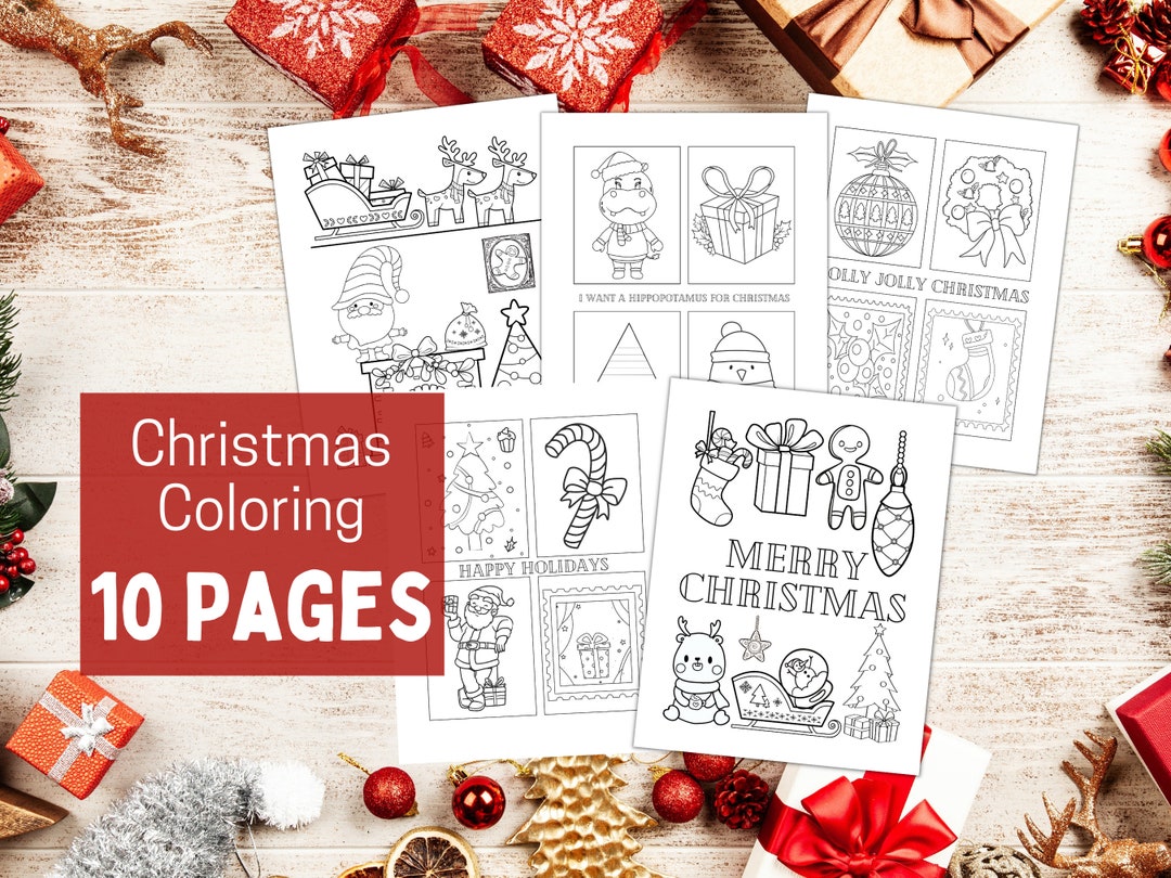 Christmas Coloring Sheets Printable Stocking Stuffers Kids - Etsy