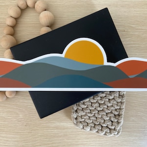 Landscape Sticker | Wrap Around Water Bottle Sticker | Mountains
