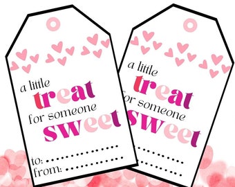 Editable Valentines Day Printable Tag Templates "Someone Sweet" Valentines Day Gift Treat Tags Digital Download, Happy Valentines Day Gift