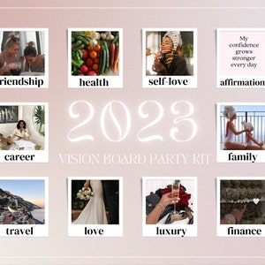 Vision Board Printable Party Kit 2023 With 400 Aesthetic - Etsy