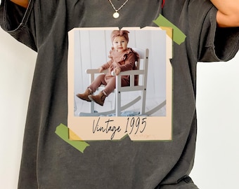 Camiseta Comfort Colors con foto vintage personalizada: Regalo personalizado para el 30 cumpleaños
