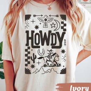Comfort Colors® Howdy Shirt, Western Country Shirt, Cowboy Cowgirl Shirt, Trendy Western Shirt, Southern Shirt, Country Concert, Texas Shirt