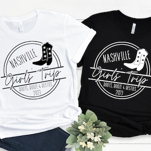 Camisa de viaje para niñas de Nashville, camisa de viaje para niñas de Nashville, camisa de viaje para niñas, camisa a juego de viaje para niñas, camisa de vacaciones para niñas, camisa de viaje por carretera