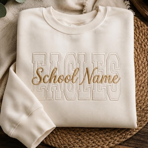 Embroidered Custom Mascot Sweatshirt, Back To School Team Name Shirt, Custom Mascot Name,