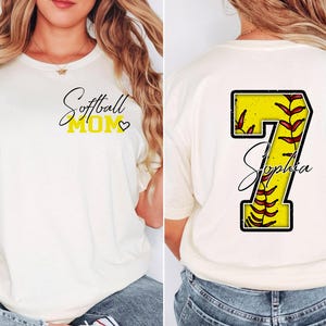 Personalized Softball Mom Shirt, Gift for mom, Custom Name and Number Softball mom Shirt, Customized Softball Mom Shirt, Gift for Mom, Sport