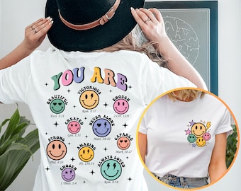 You are Bible Verse Shirt, Christian Sublimation Shirt, Retro Smiley Face Shirt, Inspirational Shirt, Religious Shirt, Gift For her