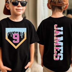 Personalized Baseball Drip Shirt for Kids, Boy Birthday Baseball Shirt,Baseball Drip Shirt,Ice Cream Drip Toddler Tee,Youth Sports Team Gift