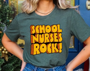 School Nurse Rock Graphic Tee: Nurse Appreciation Gift