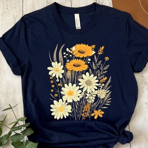 Wild Flowers T-shirt, Vintage Botanical Tee, Pastel Floral Nature T ...