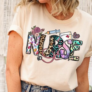 Nurse Shirt, Nurse Life Shirt, Nurse Gift, Gift For Nurse, Nurse Week, Nursing School Tee, Registered Nurse Shirt, Leopard Print Nurse Shirt