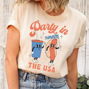 Retro Party in The USA Shirt, Party in The USA T-Shirt, USA Patriotic Tee, 4th of July Party T Shirt, Trendy Celebration Shirt
