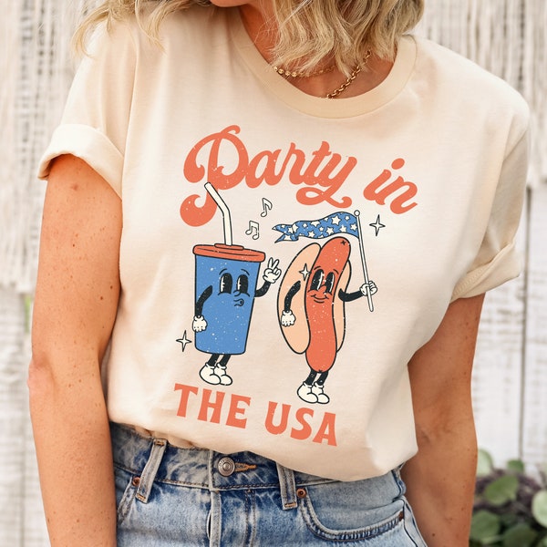 Retro Party in The USA Shirt, Party in The USA T-Shirt, USA Patriotic Tee, 4th of July Party T Shirt, Trendy Celebration Shirt