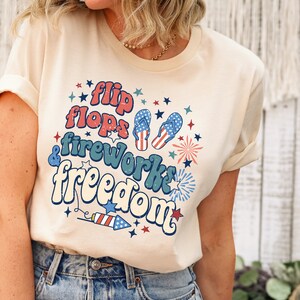 Flip Flops,Fireworks,Freedom Shirt, Patriotic Shirt, Fourth of July Shirt, 4th of July Shirt, Independence Day Shirt, Memorial Day,USA Party