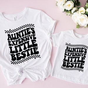 Auntie&#39;s Expensive Little Bestie Shirt, Gift from New Aunt, Retro Natural Shirt, Natural Toddler Tee, Auntie Shirt, Gift For Daughter