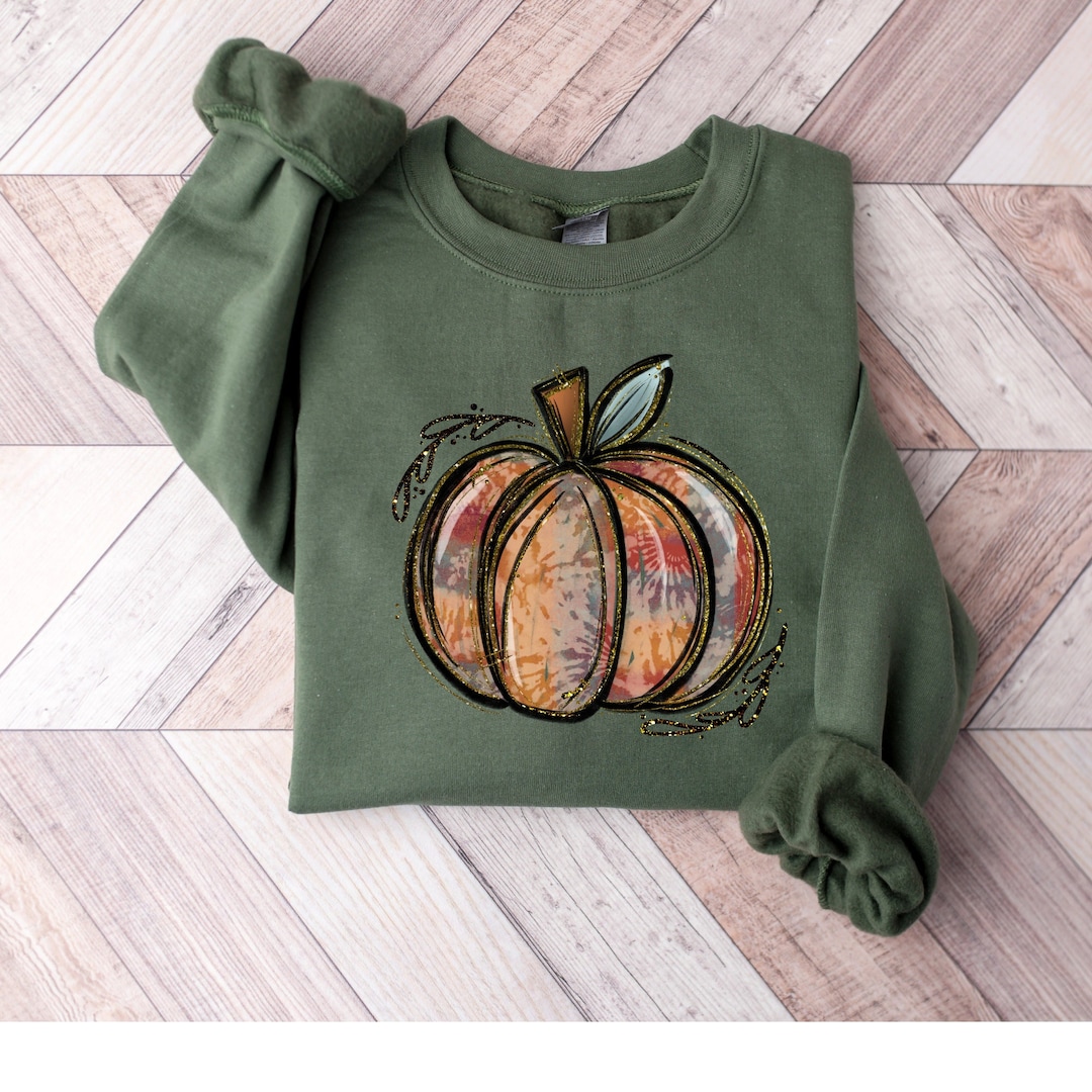 Halloween Letter Pumpkin Round Neck Sweater