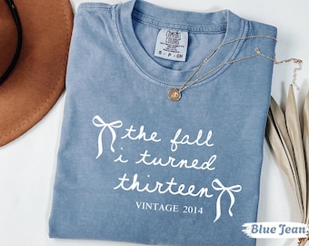 13th Birthday Shirt, Comfort Color Fall I Turned 13 Bday Party Tee, Teenager 13 TShirt, Girl Thirteenth Shirt, 13th Birthday Gift For Girl