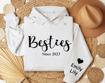 Custom Besties Since Hoodie, Besties Hoodie, Best Friend Sweatshirt, Gift For Bestfriend, Bestie Best Friends Shirt, Bff Matching Hoodie
