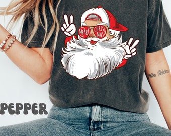 Cool Santa Claus Shirt, Vintage Christmas T-shirt, Funny Christmas T-shirt, Christmas Gifts for Her, Santa Tee, Merry Christmas Shirt