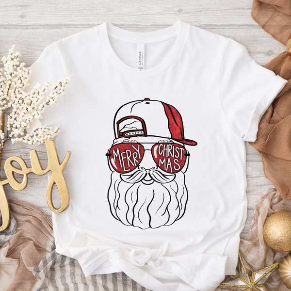 Cool Santa Shirt, Christmas Gifts For Toddlers,Kids,Boys,Santa Dad Shirt,Men Merry Christmas Shirt,Christmas Glasses, Family Matching Outfit