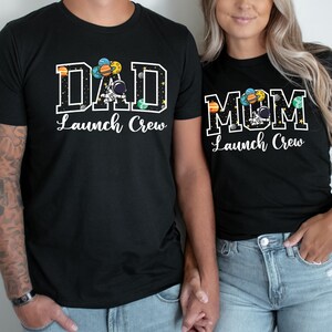 Camisetas Comfort Colors para el primer cumpleaños de la familia espacial, camiseta Mama Dada Launch Crew, atuendo para fiesta de cumpleaños de astronauta, camiseta de la familia espacial, imagen 3