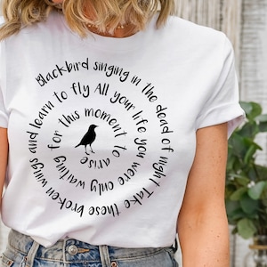 Blackbird Singing In The Dead Of Night Shirt, Blackbird Beatles Shirt, Blackbird, Beatles Lyrics, Music Shirts For Women, Music Lovers Gift