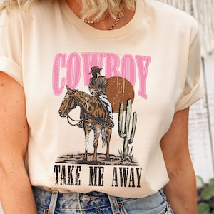 Cowboy Take Me Away, Country Music Shirt, 90s Country Shirt, Western Graphic Tees, Cowgirl Tee, Country Concert Shirt, Cute Western Shirts