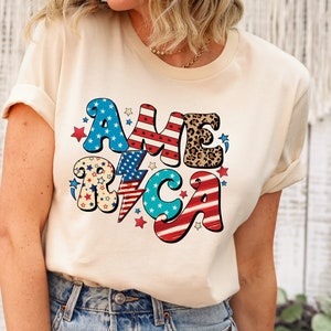 Red White and Blue, America Tee, Fourth of July Shirt T-Shirt, USA shirt, Summer BBQ T-shirt, Women&#39;s 4th of July, America 4th of July Shirt