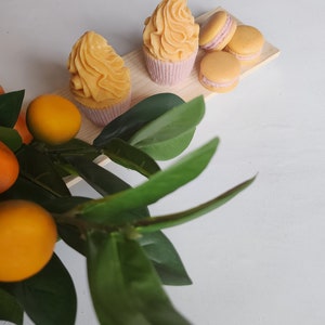 Cupcake soap box Macaron Soap Set of 5 Shea butter Soap Cupcakes Party Favors Soap Gift Fake Food Gift for her Macaroon Soap gift box Mom