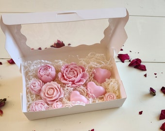 Flower Soap box Rose Soap Peony Handmade soap Shea butter Soap Rose Bath Products Soap for Mom Gift Valentines Day  Gift Easter Gift Soap