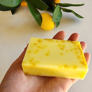 Lemon Soap bar Lemon Zest Soap Lemon Party Favors Gift Handmade soap Vegan Soap Gift for her Citrus Natural Soap Guest Soap  Gift for Mom