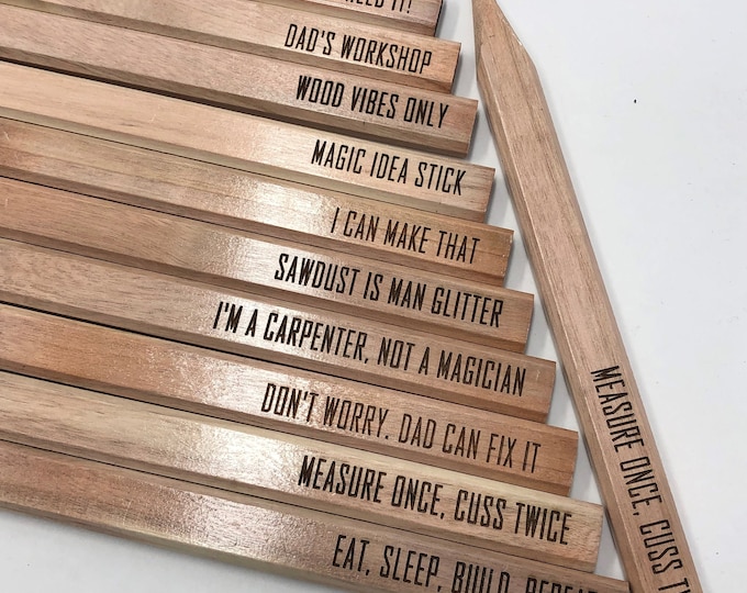 Laser Engraved Carpenter Pencil – Father’s Day Gift for Dad, Grandpa, Husband – Unique Woodworking Gift