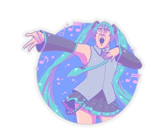 Sticker Mikulas Cage - grappige anime-memesticker - Nicolas Cage Sticker