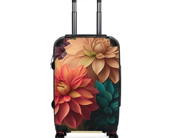 Floral  carryon Suitcase - Dhalias Design Luggage, Carry On Bag