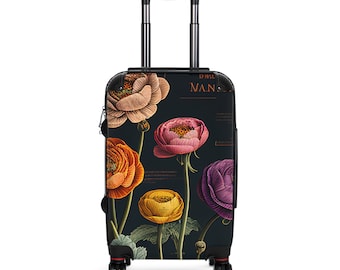 Vintage Botanical Illustration Carry-On Suitcase with Wheels and Handle